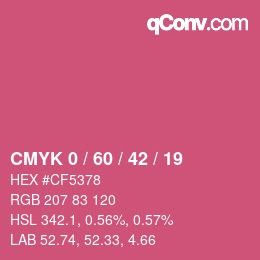 カラーコード: CMYK 0 / 60 / 42 / 19 | qconv.com