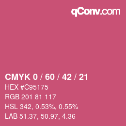 カラーコード: CMYK 0 / 60 / 42 / 21 | qconv.com