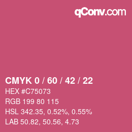 Farbcode: CMYK 0 / 60 / 42 / 22 | qconv.com