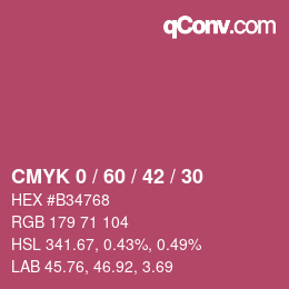 颜色代码: CMYK 0 / 60 / 42 / 30 | qconv.com