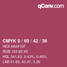 颜色代码: CMYK 0 / 60 / 42 / 36 | qconv.com
