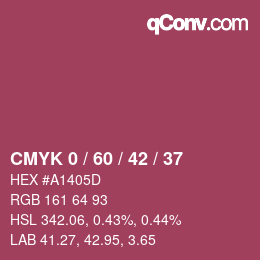 カラーコード: CMYK 0 / 60 / 42 / 37 | qconv.com