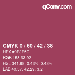 カラーコード: CMYK 0 / 60 / 42 / 38 | qconv.com