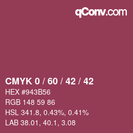 カラーコード: CMYK 0 / 60 / 42 / 42 | qconv.com