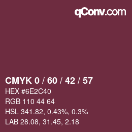 颜色代码: CMYK 0 / 60 / 42 / 57 | qconv.com