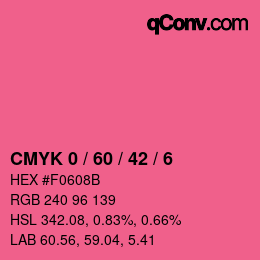 カラーコード: CMYK 0 / 60 / 42 / 6 | qconv.com