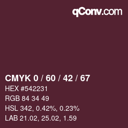 Color code: CMYK 0 / 60 / 42 / 67 | qconv.com