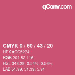 Color code: CMYK 0 / 60 / 43 / 20 | qconv.com