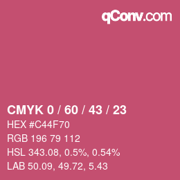 颜色代码: CMYK 0 / 60 / 43 / 23 | qconv.com