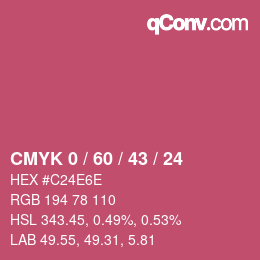 颜色代码: CMYK 0 / 60 / 43 / 24 | qconv.com
