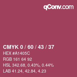 颜色代码: CMYK 0 / 60 / 43 / 37 | qconv.com