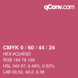 颜色代码: CMYK 0 / 60 / 44 / 24 | qconv.com