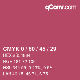 Color code: CMYK 0 / 60 / 45 / 29 | qconv.com