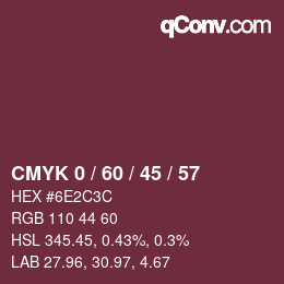 颜色代码: CMYK 0 / 60 / 45 / 57 | qconv.com