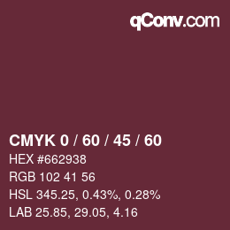 颜色代码: CMYK 0 / 60 / 45 / 60 | qconv.com