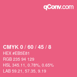 颜色代码: CMYK 0 / 60 / 45 / 8 | qconv.com
