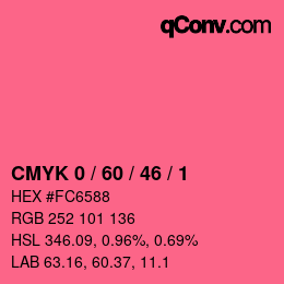 Color code: CMYK 0 / 60 / 46 / 1 | qconv.com