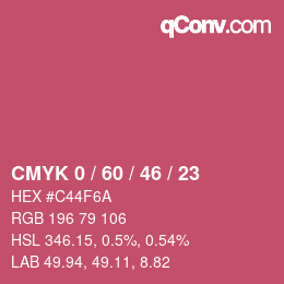 Color code: CMYK 0 / 60 / 46 / 23 | qconv.com