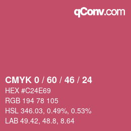 Color code: CMYK 0 / 60 / 46 / 24 | qconv.com