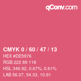 Color code: CMYK 0 / 60 / 47 / 13 | qconv.com