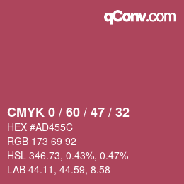 Color code: CMYK 0 / 60 / 47 / 32 | qconv.com