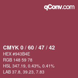 Color code: CMYK 0 / 60 / 47 / 42 | qconv.com