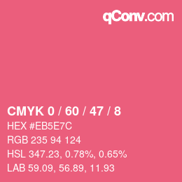 カラーコード: CMYK 0 / 60 / 47 / 8 | qconv.com