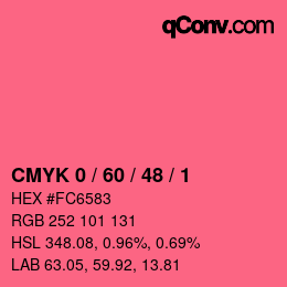 颜色代码: CMYK 0 / 60 / 48 / 1 | qconv.com