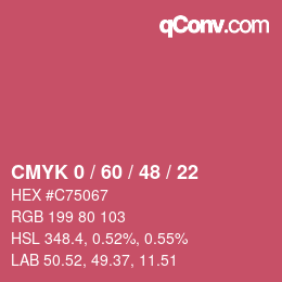 Color code: CMYK 0 / 60 / 48 / 22 | qconv.com