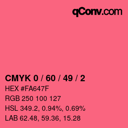 Color code: CMYK 0 / 60 / 49 / 2 | qconv.com