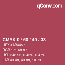 Color code: CMYK 0 / 60 / 49 / 33 | qconv.com