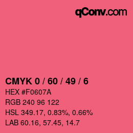 Color code: CMYK 0 / 60 / 49 / 6 | qconv.com