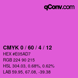 カラーコード: CMYK 0 / 60 / 4 / 12 | qconv.com