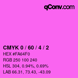 カラーコード: CMYK 0 / 60 / 4 / 2 | qconv.com