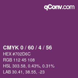 Color code: CMYK 0 / 60 / 4 / 56 | qconv.com