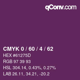 Color code: CMYK 0 / 60 / 4 / 62 | qconv.com