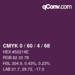 颜色代码: CMYK 0 / 60 / 4 / 68 | qconv.com
