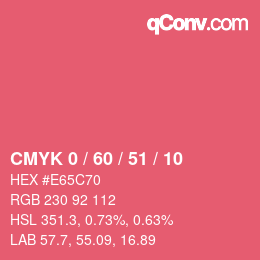 Color code: CMYK 0 / 60 / 51 / 10 | qconv.com