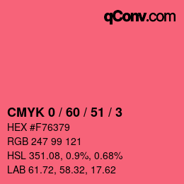 颜色代码: CMYK 0 / 60 / 51 / 3 | qconv.com