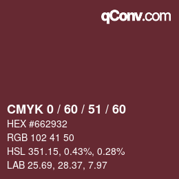 颜色代码: CMYK 0 / 60 / 51 / 60 | qconv.com