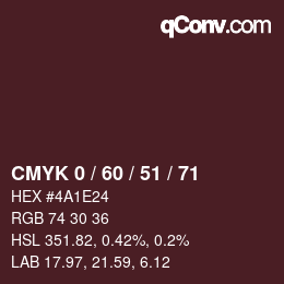 Color code: CMYK 0 / 60 / 51 / 71 | qconv.com