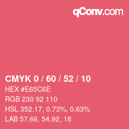 Color code: CMYK 0 / 60 / 52 / 10 | qconv.com