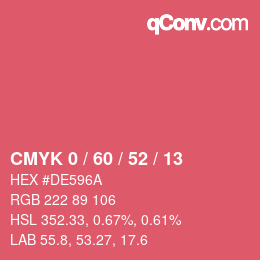 Color code: CMYK 0 / 60 / 52 / 13 | qconv.com