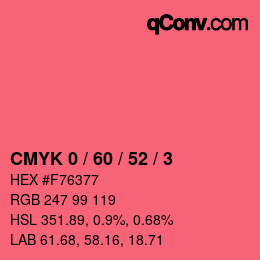 颜色代码: CMYK 0 / 60 / 52 / 3 | qconv.com