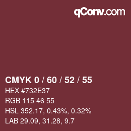Color code: CMYK 0 / 60 / 52 / 55 | qconv.com