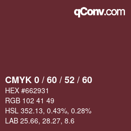颜色代码: CMYK 0 / 60 / 52 / 60 | qconv.com