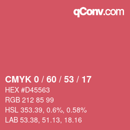 颜色代码: CMYK 0 / 60 / 53 / 17 | qconv.com