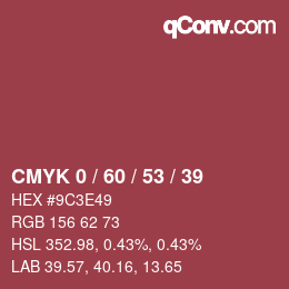 Color code: CMYK 0 / 60 / 53 / 39 | qconv.com