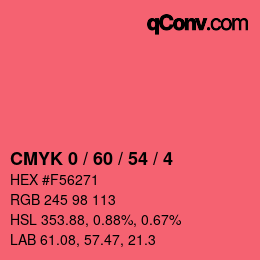 Color code: CMYK 0 / 60 / 54 / 4 | qconv.com