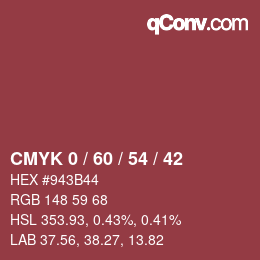 Color code: CMYK 0 / 60 / 54 / 42 | qconv.com
